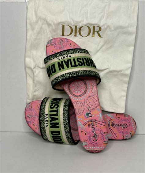 green christian dior slides|authentic unisex Christian Dior slides.